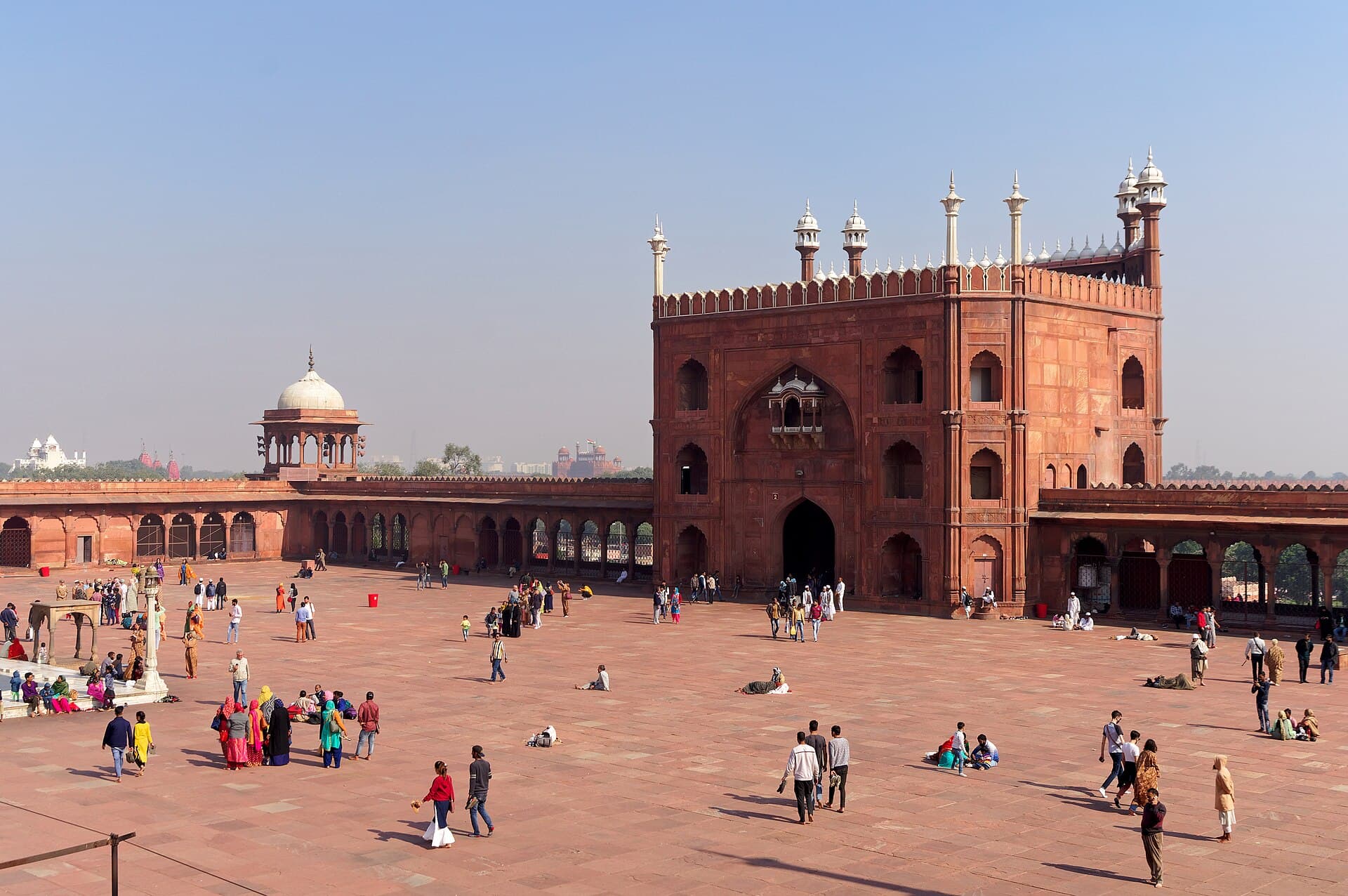 The courtyard and gateway of Jama Masjid in Old Delhi
